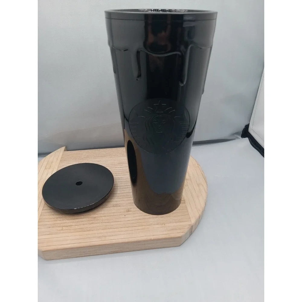 Starbucks Black Drip Tumbler‎ Slime Halloween 2024 24 Oz No Straw